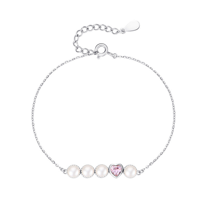 Heartbeat Natural Freshwater Pearl Bracelet