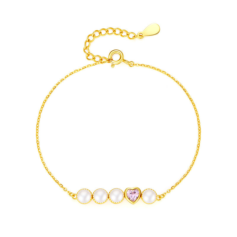 Heartbeat Natural Freshwater Pearl Bracelet