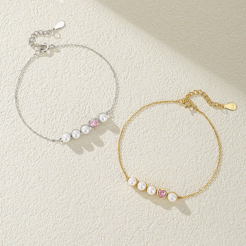 Heartbeat Natural Freshwater Pearl Bracelet